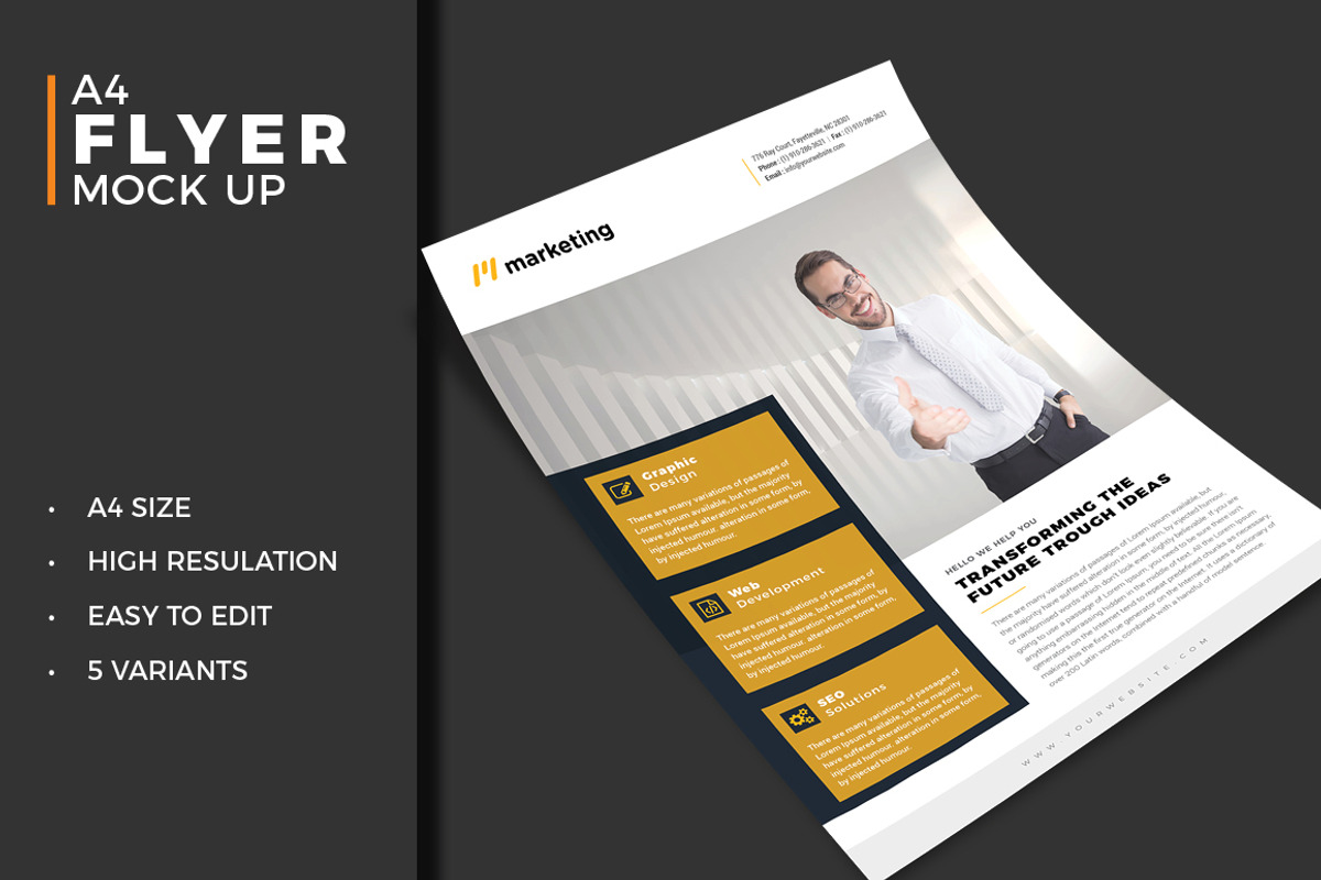 Photorealistic Flyer Mockup Pack, a Print Template by Advaita Printables (Photo 5 of 5)