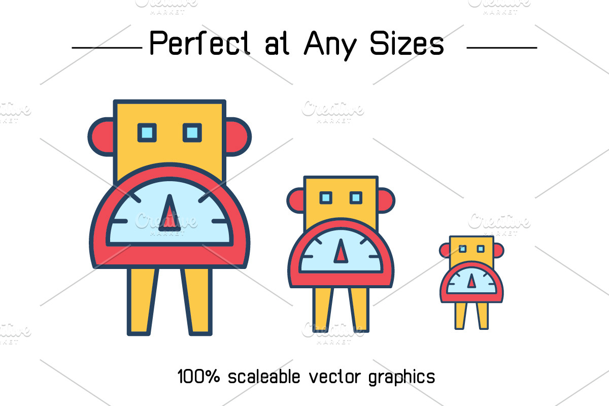 Cute Robots Avatars Vector, an Illustration by Designfour (Photo 2 of 6)