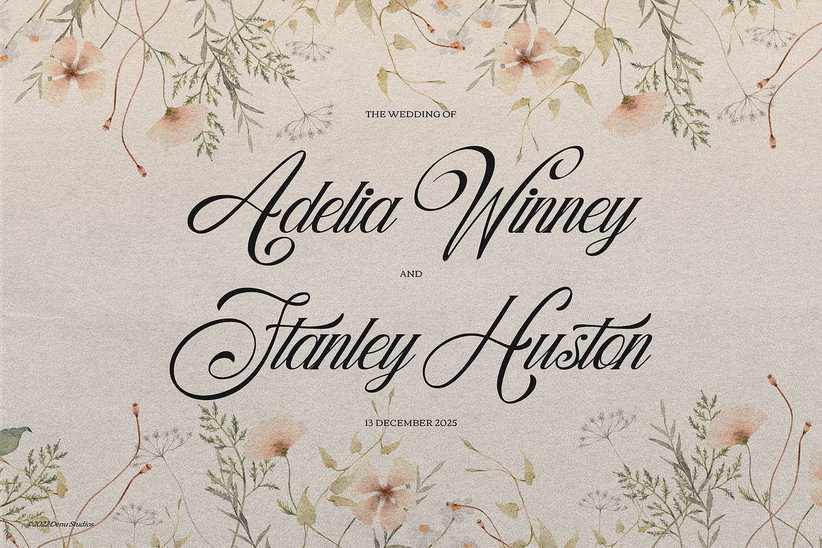 Marelyna Charleya Callighraphy, a Script Font by Denustudios (Photo 9 of 12)