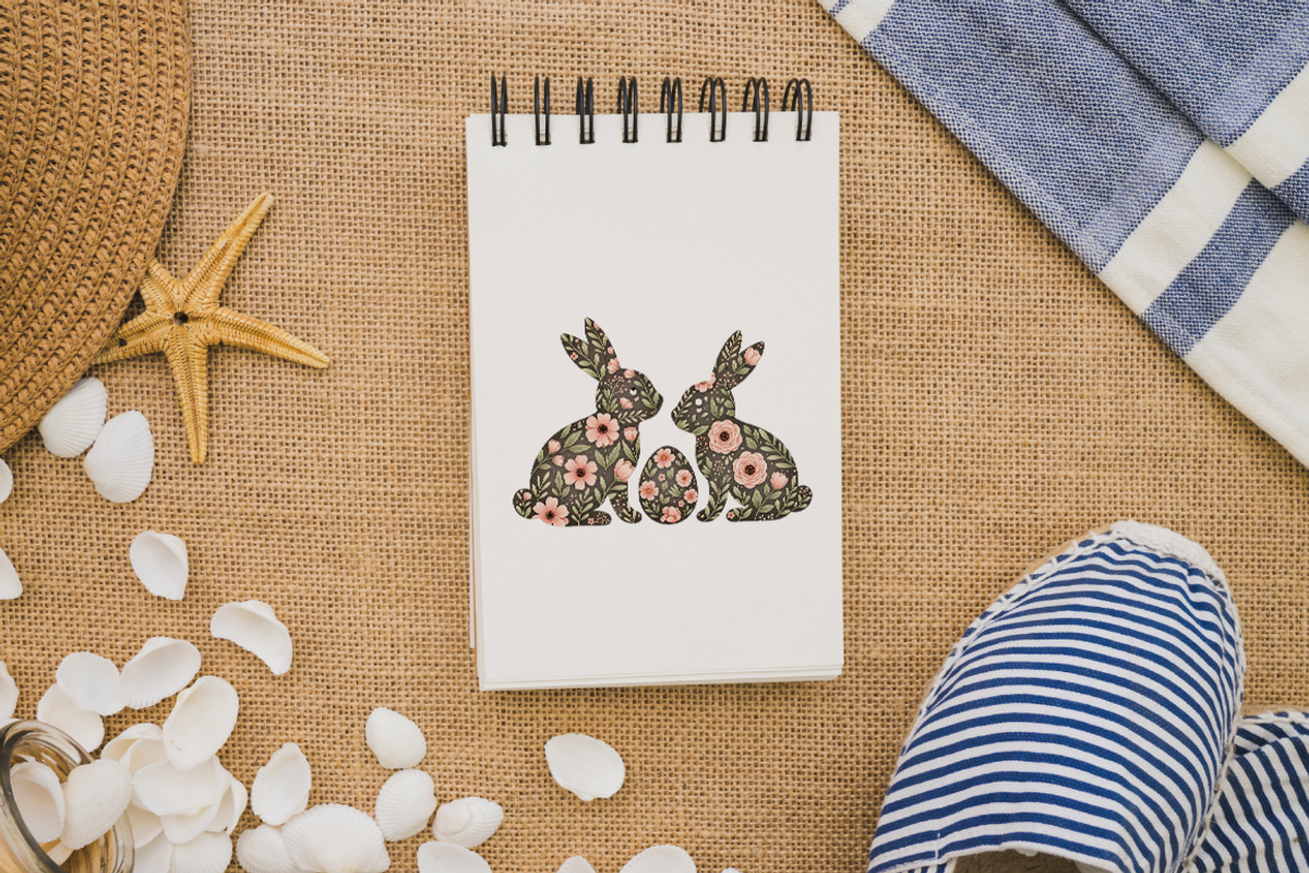 Floral Easter Bunny PNG Clipart., an Illustration by KennedyStudio (Photo 4 of 5)