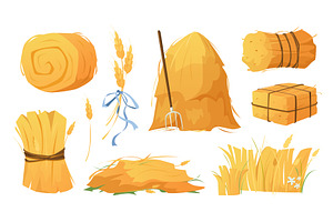 Haystacks Set, a Food Illustration by alexdndz