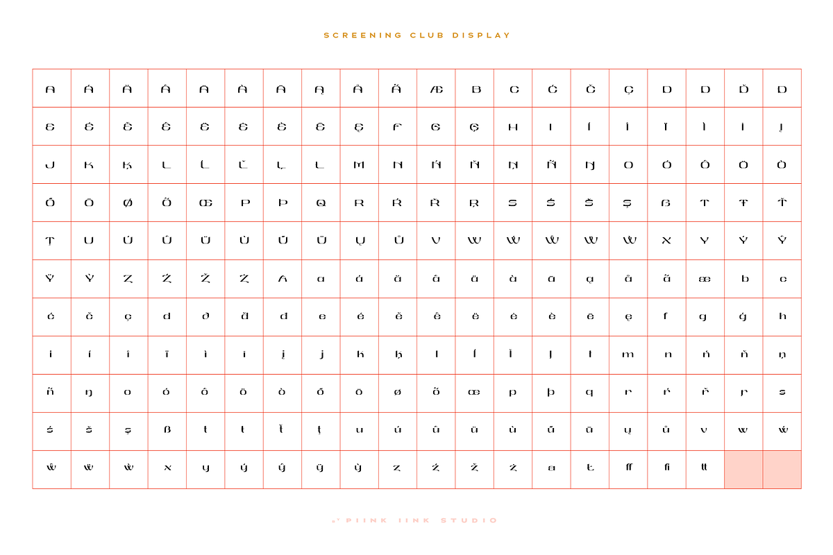 Screening Club Display, a Sans Serif Font by PiiNK iiNK STUDiO (Photo 4 of 12)
