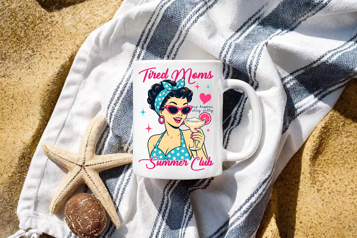 Tired Moms Summer Club, Trendy Funny, a Person Illustration by Libby Wishes (Photo 5 of 5)