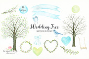 Wedding Tree Watercolor Clipart, a Texture Illustration by Corner Croft (Thumbnail 2 of 5)