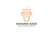 Samurai Juice Monoline Logo, a Graphic by Mightyfire (Thumbnail 2 of 3)