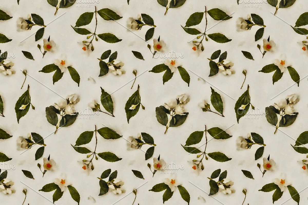 Pattern Mock Orange Blooms, a Pattern Graphic by MouseGrey (Photo 6 of 6)