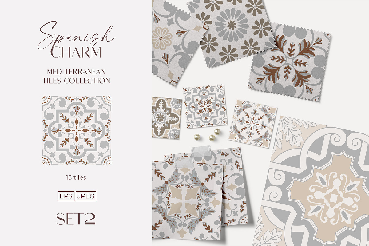 Spanish Charm - Vector Tiles Set 2, a Decorative Illustration by ilonitta (Photo 2 of 5)