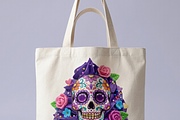 Sugar Skull Purple Cupcake Art, a Shirt Mockup by Vector Stall (Thumbnail 10 of 14)