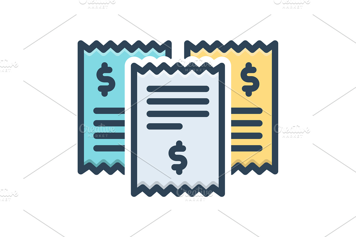 Receipt receiving color icon, an Icon by Creative priyanka