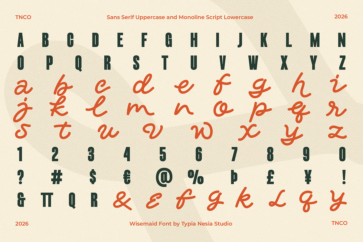 Wisemaid - Experimental Mixup Font, a Sans Serif Font by Typia Nesia (Photo 11 of 11)