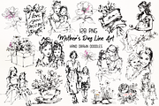 Whimsical Mother's Day Line Art Set, an Object Illustration by GiraffeCreative (Thumbnail 1 of 16)