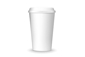 Realistic, Plain And Blank, To Go And Takeaway Paper Coffee Cup Mockup.