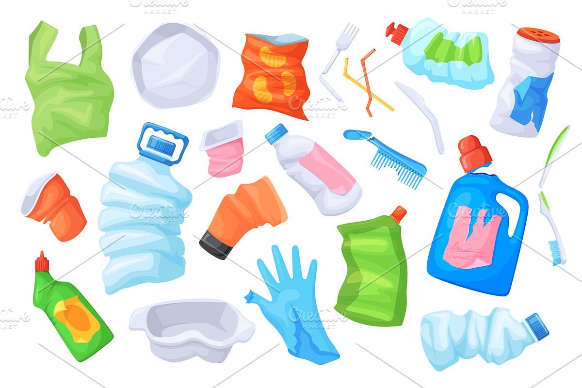 Plastic waste. Garbage pollution, an Illustration by Stock-Smart-Start