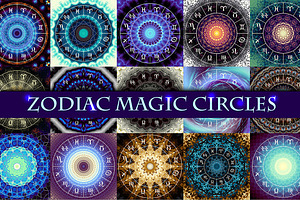 30 mystic zodiac signs circles