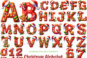 Christmas Alphabet Clipart, an Illustration by Craft Nest (Thumbnail 1 of 6)