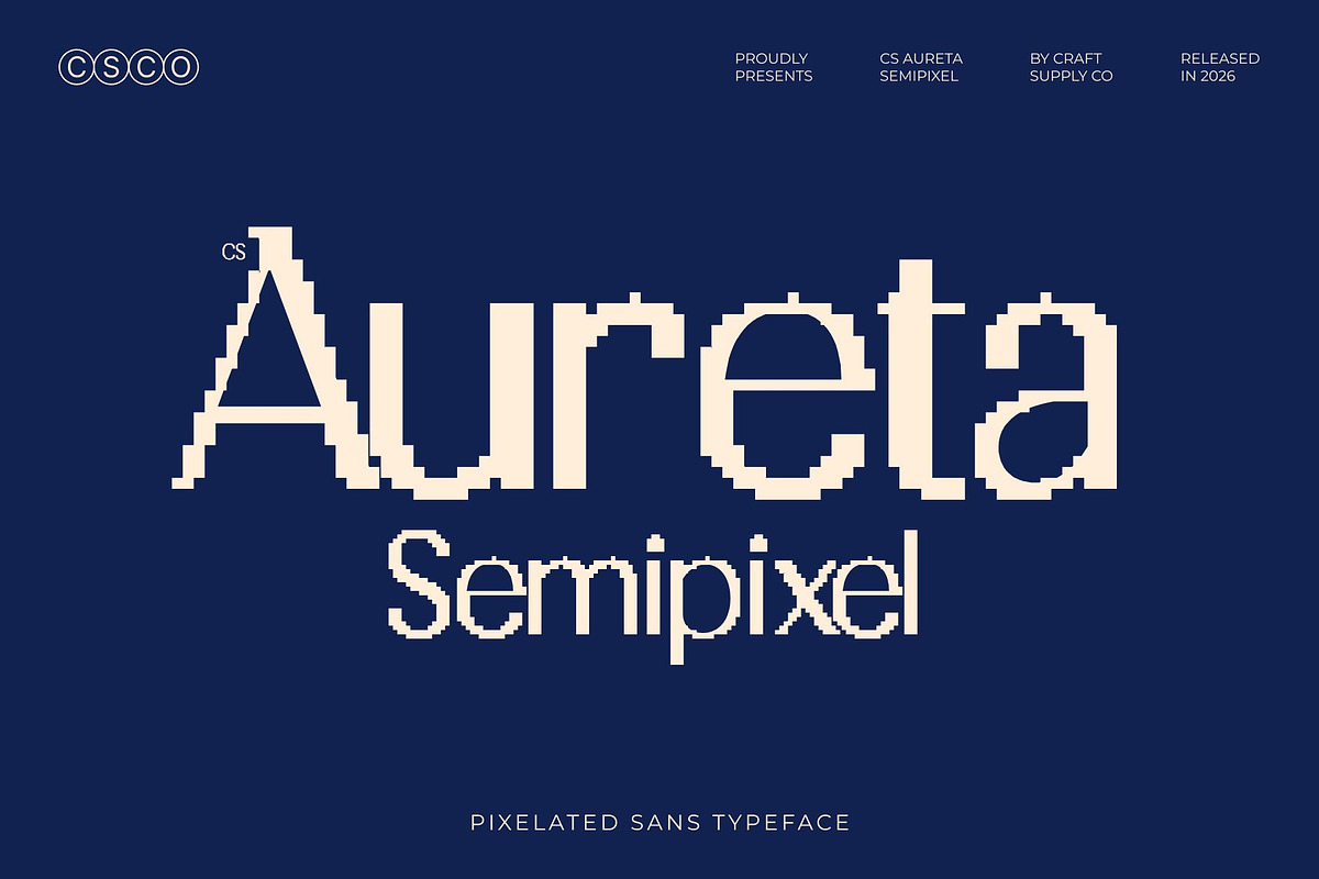 CS Aureta Semipixel, a Sans Serif Font by Craft Supply Co. (Photo 1 of 8)