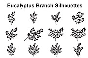 Eucalyptus Branch Silhouette Set, an Object Graphic by Creativeshirt (Thumbnail 1 of 3)