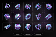 Holographic metallic 3D shapes, an Object Graphic by Fox's Monday (Thumbnail 4 of 10)