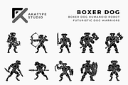Boxer Dog Humanoid Robot Warriors, a Solid Icon by Akatype Studio (Thumbnail 1 of 3)