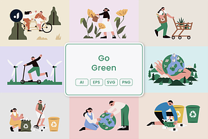 Go Green Illustration, an Object Illustration by Jump Studio