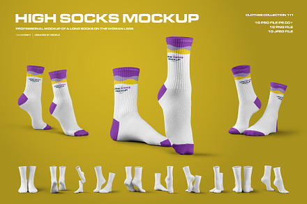 Mockups High Socks in the 3D Style, a Bottom Mockup by DECEMBER.DSGN