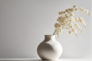 Still life white vase and airy light, an Architecture Photo by ComfortQ