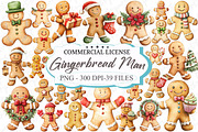Christmas Gingerbread Man Clipart, an Illustration by designcity5 (Thumbnail 1 of 5)