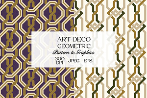 Art Deco Geometric Pattern Bundle, a Pattern Graphic by StudioGlouna