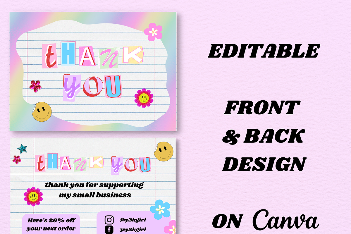Y2K THANK YOU Card, a Card Template by PLANETSEL (Photo 2 of 4)