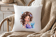 Whimsical Summer Little Girl Clipart, an Illustration by OK Design (Thumbnail 5 of 6)