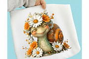 Whimsical Daisy Snail Clipart, a Seasonal Illustration by designcity5 (Thumbnail 3 of 5)