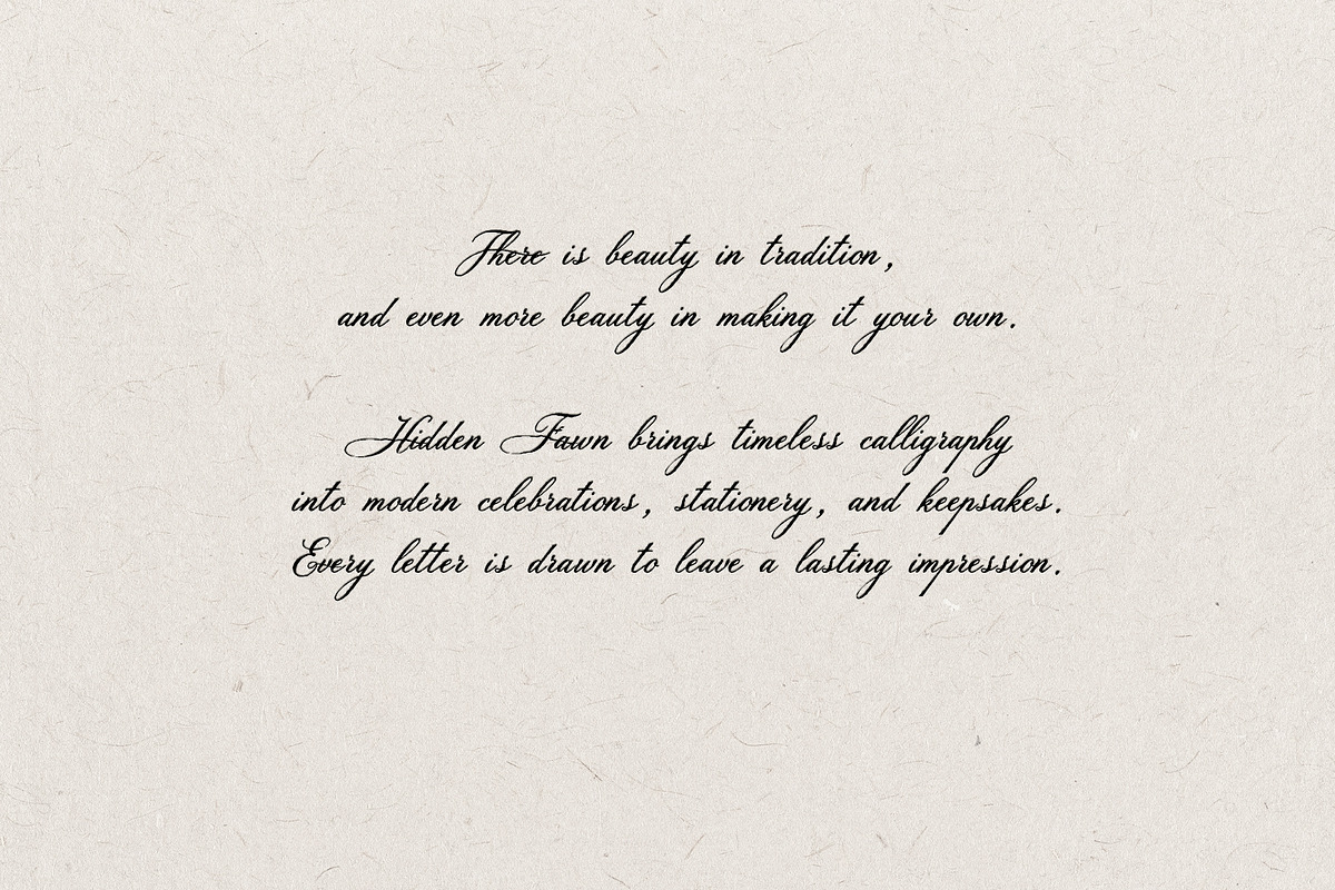 Hidden Fawn: Calligraphy Script Font, a Script Font by Mneme (Photo 9 of 9)