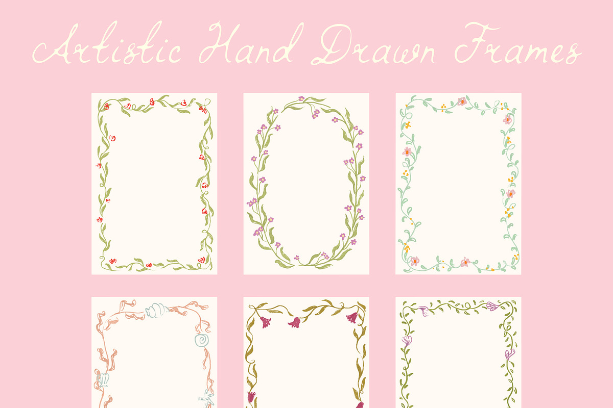 Whimsical Romantic Hand-drawn Frames, a Background Graphic by Ayya Studio (Photo 11 of 11)