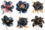 Glitter Luxury Black Spring Flower, an Illustration by Watercolor design (Thumbnail 4 of 12)