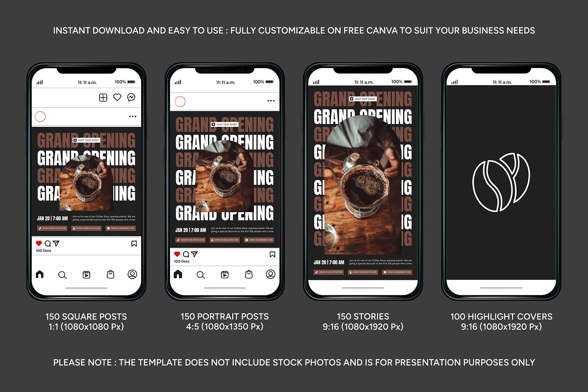 Coffee Black Template, a Social Media Template by Kalubuak (Photo 2 of 10)