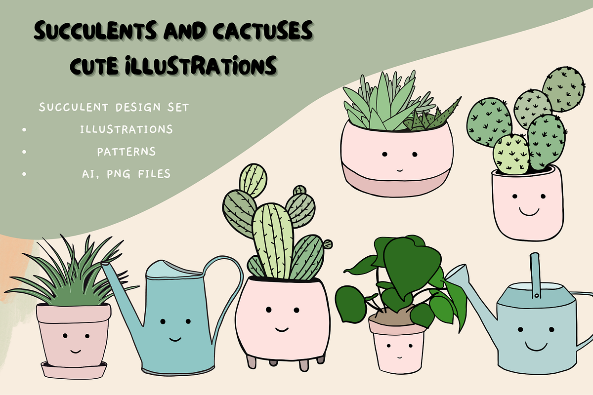 Succulents & cactuses illustrations, a Decorative Illustration by bigmomentsdesign (Photo 1 of 8)