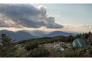 Dramatic mountain landscape with a, a Nature Photo by Stockphoto by vzwer
