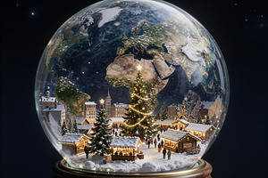 Earth Snow Globe on Christmas, a Photo by rarrarorro