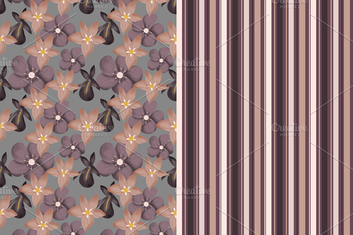 Seamless Plum Pattern Collection, a Pattern Graphic by SassyCorners (Photo 7 of 8)