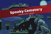 Spooky Cemetery - Platformer Tileset, a Graphic by LudicArts (Thumbnail 1 of 8)