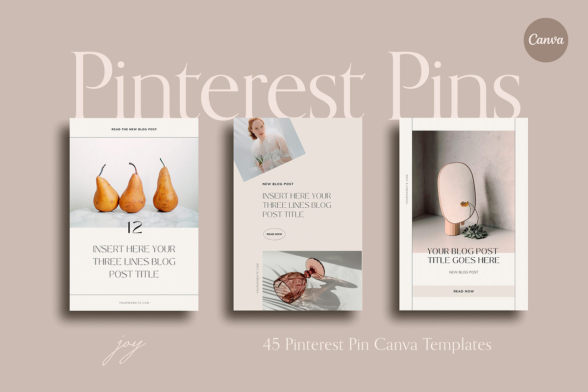 JOY | Pinterest Pin Canva Templates, a Social Media Template by Sierra Creative Studio (Photo 1 of 6)