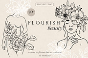 Woman body & flowers - line art set, a Person Illustration by Madiwaso (Thumbnail 1 of 9)