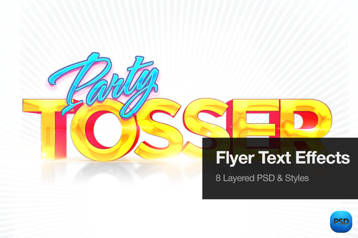 Party Flyer Text Effects, a Layer Style Add-On by GothLab (Photo 1 of 3)