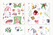 Christmas gnome watercolor clipart, a Decorative Illustration by Nebbia (Thumbnail 8 of 12)