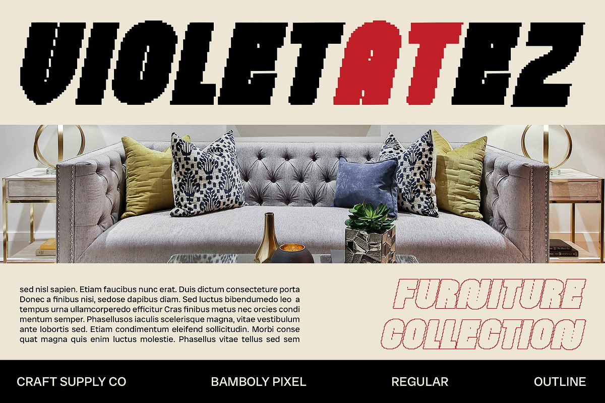 Bamboly Pixel, a Sans Serif Font by Craft Supply Co. (Photo 2 of 8)