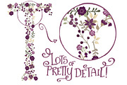 Deep Plum Vector Floral Alphabet, an Illustration by Amanda Ilkov (Thumbnail 4 of 5)