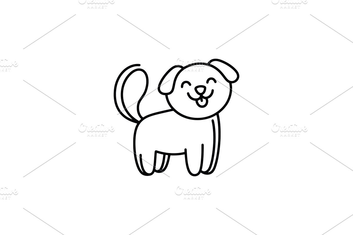 Dog puppy line art vector logo, a Branding & Logo Template by Vectorium Studio (Photo 1 of 2)
