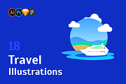 Travel Illustration Set, an Illustration by Amazing Custom Icons (Thumbnail 1 of 7)