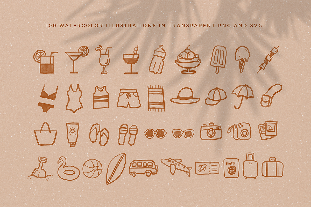 Tropical Summer Illustration Set, a Food Illustration by Rough Edges Supply Co. (Photo 3 of 10)