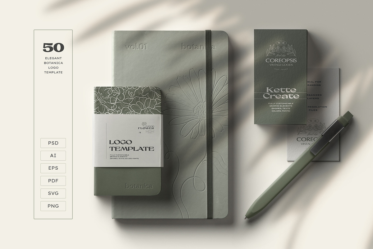 Elegant Botanica | Logo Kit, a Branding & Logo Template by KetteCreate (Photo 5 of 20)